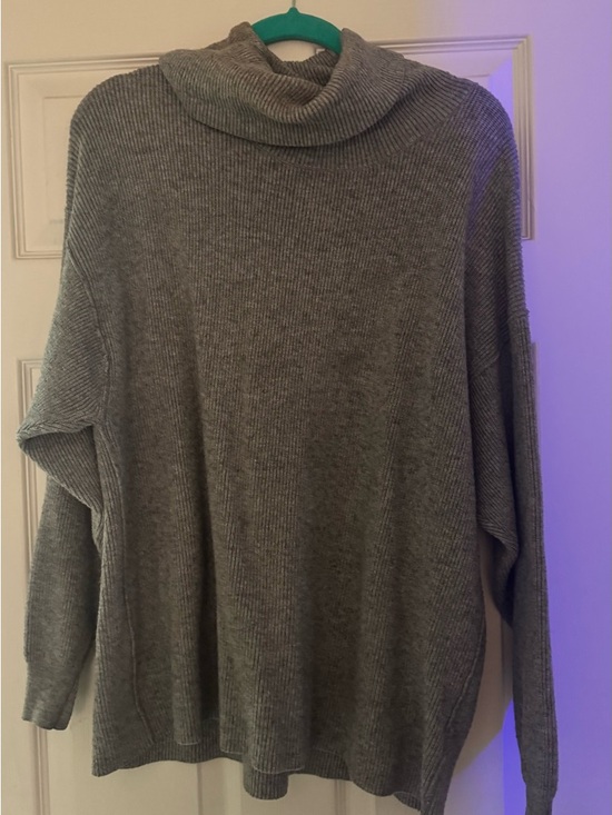 Free People Sweaters - Free People Gray Ribbed Cowl Neck Sweater